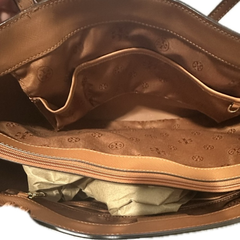 Tory Burch Large Saffiano Leather York Tote in Cognac - Picture 7 of 11